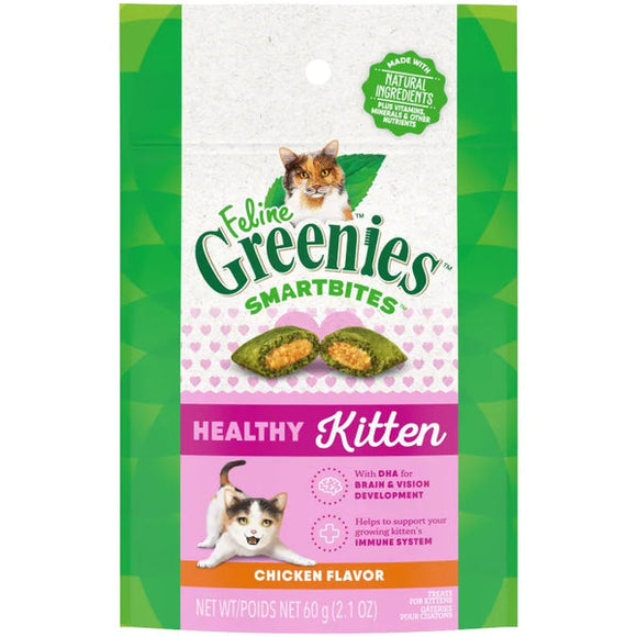 Feline Greenies Smartbites Healthy Kitten Treats Chicken Flavored Cat Treats