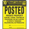 Sign, Private Property, Yellow & Black Tyvek, 12 x 12-In., 10-Pk.
