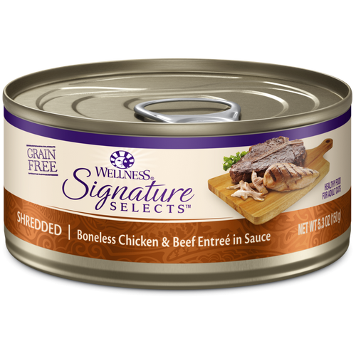 Wellness Signature Selects Grain Free Natural White Meat Chicken and Beef Entree in Sauce Wet Canned Cat Food