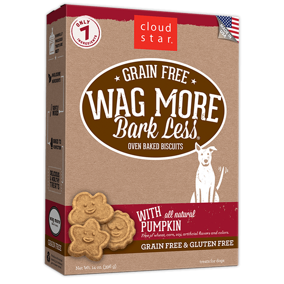 Cloud Star Wag More Bark Less Oven Baked Grain Free Pumpkin Dog Treats