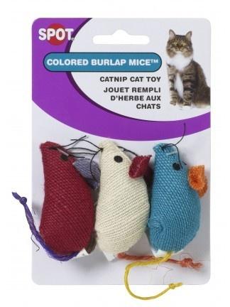 Ethical Pet SPOT Colored Burlap Mice Catnip Toy