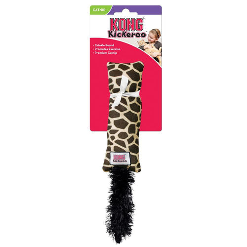 KONG Kickeroo Plush Catnip Filled Giraffe Print Cat Toy