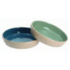 PetRageous Lucy's Little Paws 5 x 1.25 Blue and Green Asst'd Cat Bowl