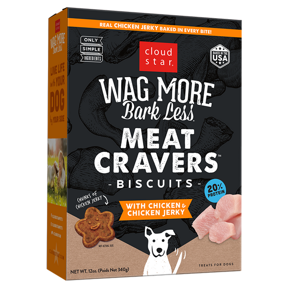 Cloud Star Wag More Bark Less Meat Cravers Biscuits Chicken & Chicken Jerky for Dogs