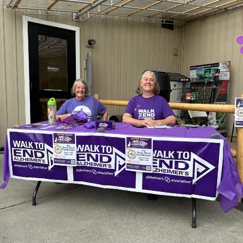 West Lebanon staff tabling at a Bark for Alzheimers event