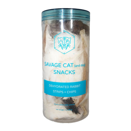 Savage Cat Dehydrated Rabbit Strips + Chips Treats