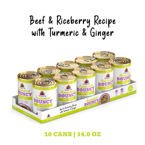 Weruva Awesome Bouncy Beef & Riceberry Recipe with Turmeric & Ginger In Broth Dog Food