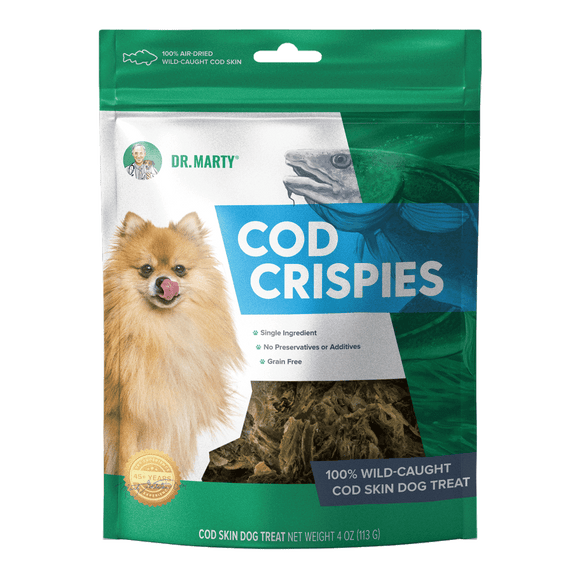 Dr. Marty Cod Crispies 100% Air-Dried Wild-Caught Cod Skin Treats