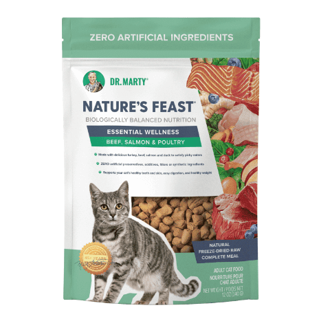 Dr. Marty Nature's Feast Essential Wellness Beef, Salmon and Poultry Freeze Dried Raw Cat Food