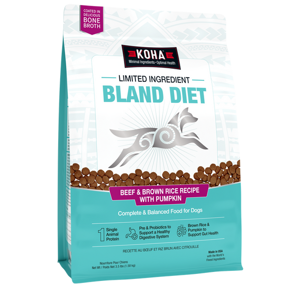 Koha Limited Ingredient Dry Bland Diet Beef & Brown Rice Recipe with Pumpkin for Dogs