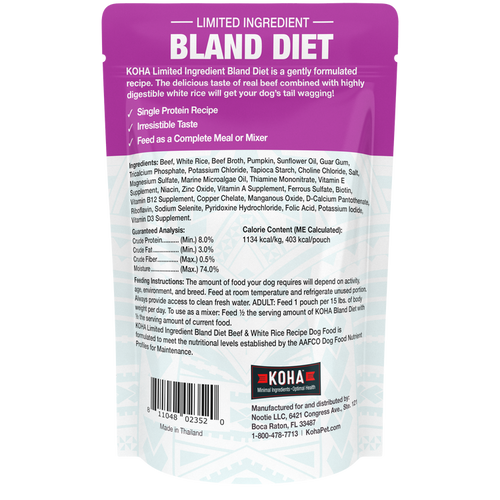 Koha Limited Ingredient Bland Diet Beef & White Rice Recipe for Dogs