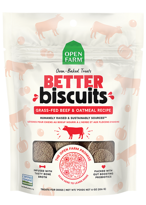 Open Farm Better Biscuits Grass-Fed Beef & Oatmeal Recipe Dog Treats