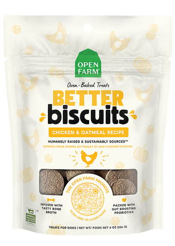 Open Farm Better Biscuits Chicken & Oatmeal Recipe Dog Treats