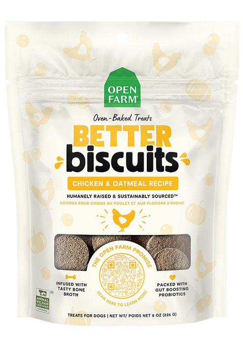 Open Farm Better Biscuits Chicken & Oatmeal Recipe Dog Treats