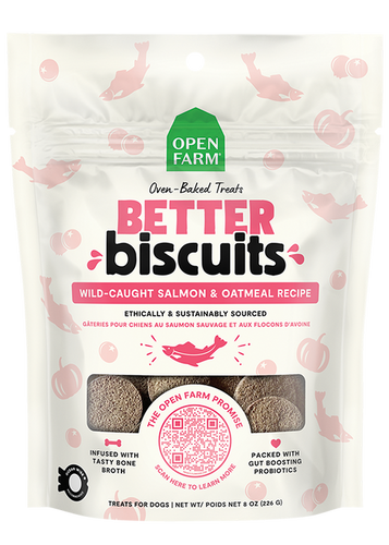 Open Farm Better Biscuits Wild-Caught Salmon & Oatmeal Recipe Dog Treats