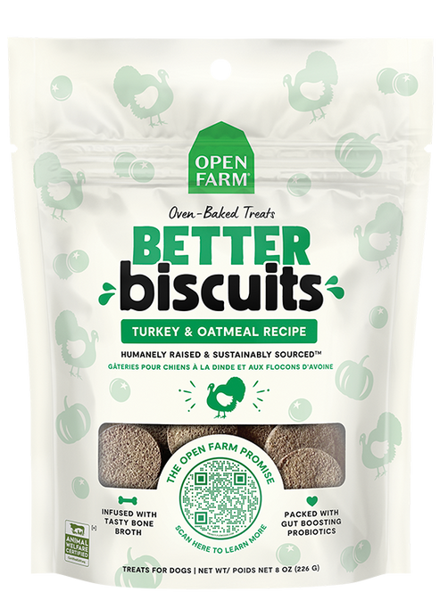 Open Farm Better Biscuits Turkey & Oatmeal Recipe Dog Treats