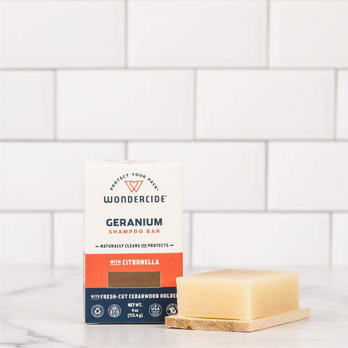 Wondercide Geranium Shampoo Bar for Dogs + Cats with Natural Essential Oils