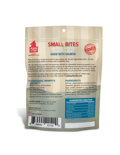 Plato Small Bites Salmon Meaty Morsel Dog Treats