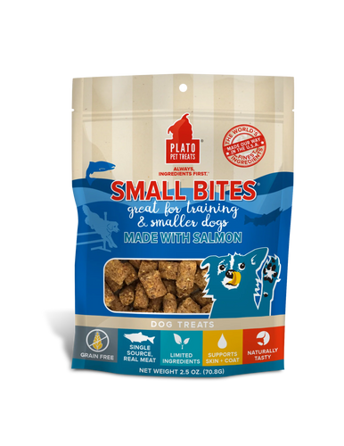 Plato Small Bites Salmon Meaty Morsel Dog Treats