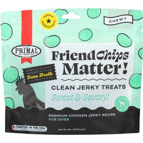 Primal Pet Foods Friend Chips Matter Chicken Jerky Dog Treats