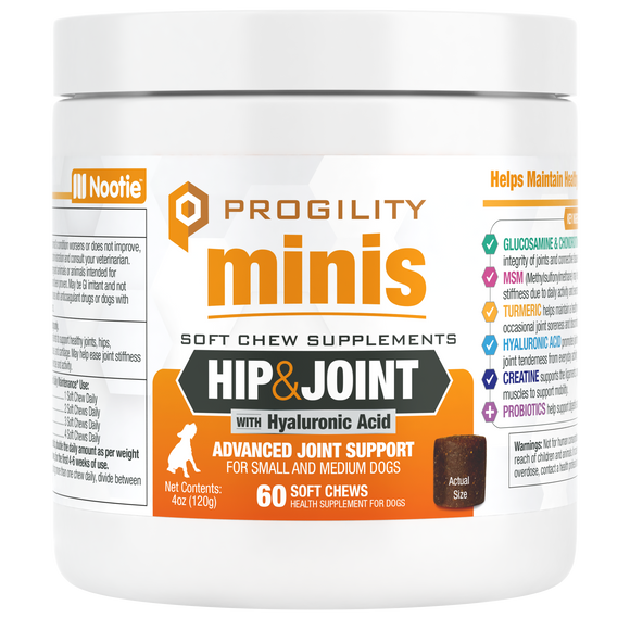 Nootie Progility Minis Hip & Joint Soft Chew Supplement For Small & Medium Size Dogs