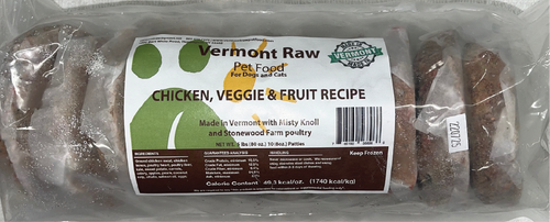 Vermont Pet Food & Supply Raw Chicken, Fruit & Veggie Patties Dog Food