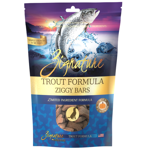 Zignature Ziggy Bars Trout Formula Dog Treats