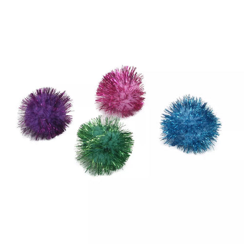 Coastal Pet Products Turbo Assorted Ball Cat Toys Glitter Pom 1.25