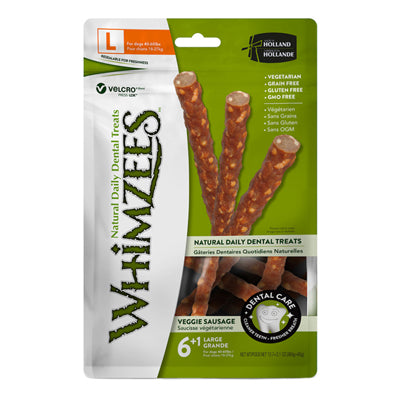 Whimzees Veggie Sausage Dental Chew Dog Treats