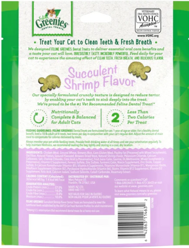 FELINE GREENIES Succulent Shrimp Flavored Dental Treats