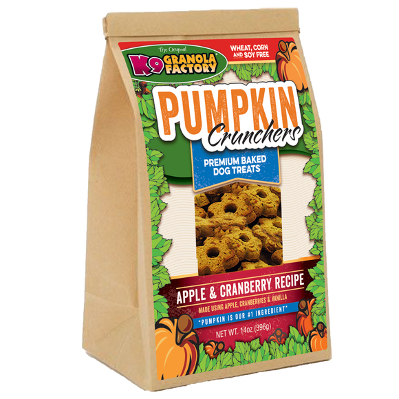 K9 Granola Pumpkin Crunchers, Apple & Cranberry Recipe Dog Treats