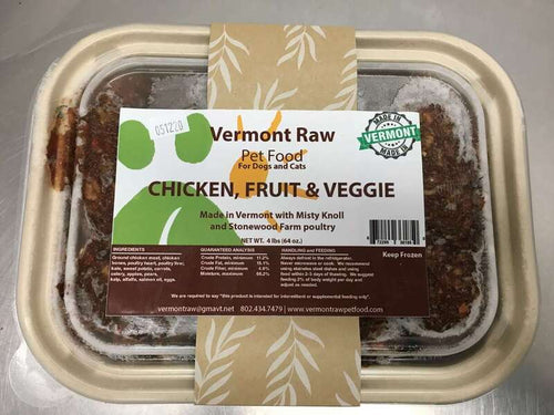 Vermont Raw Chicken, Veggie and Fruit Recipe Pet Food