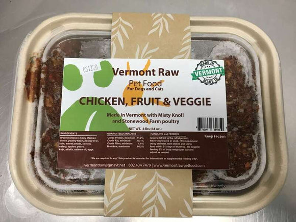 Vermont Raw Chicken, Veggie and Fruit Recipe Pet Food