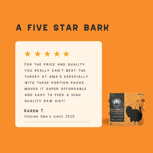 Oma's Pride Woof Complete Dog Recipes (Portion Packs) Turkey