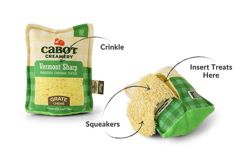 Play Pet Cabot Creamery x Play Vermont Cheddar Shredder Dog Toy