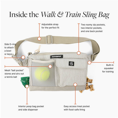 CleverPup Dog Walk & Train Sling Bag