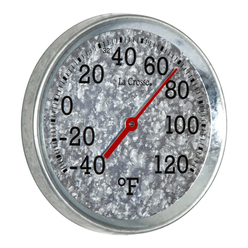 La Crosse Technology 8 inch Galvanized Metal Thermometer